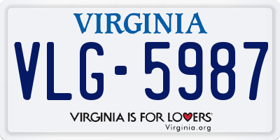 VA license plate VLG5987