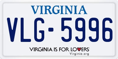 VA license plate VLG5996