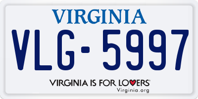 VA license plate VLG5997