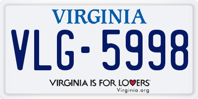 VA license plate VLG5998