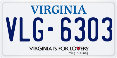 VA license plate VLG6303