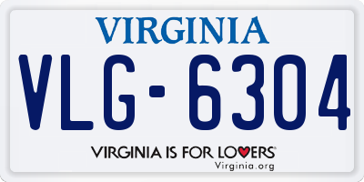 VA license plate VLG6304