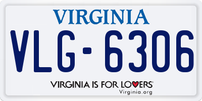 VA license plate VLG6306