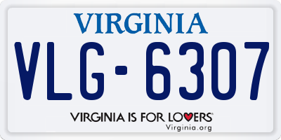 VA license plate VLG6307