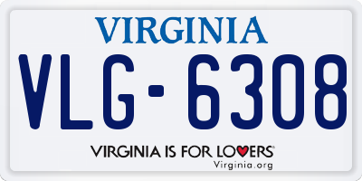 VA license plate VLG6308