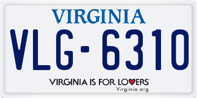 VA license plate VLG6310