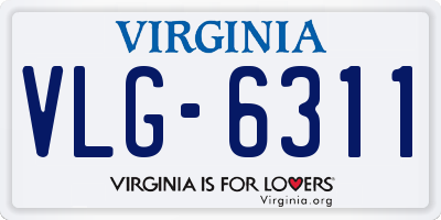 VA license plate VLG6311