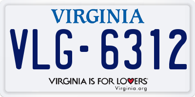 VA license plate VLG6312