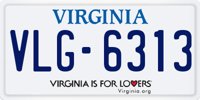 VA license plate VLG6313