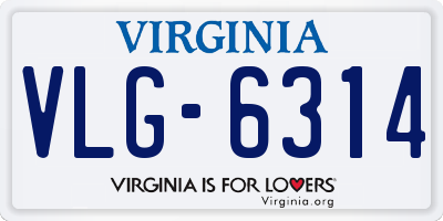 VA license plate VLG6314