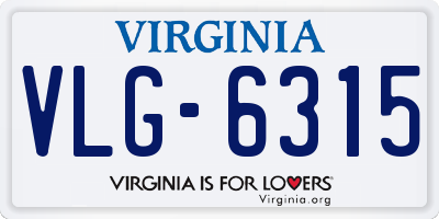 VA license plate VLG6315