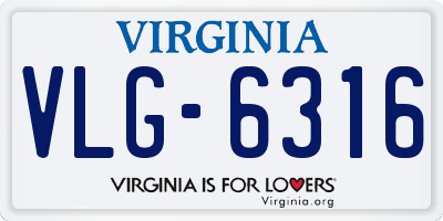 VA license plate VLG6316
