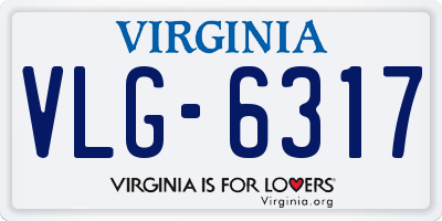 VA license plate VLG6317