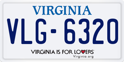 VA license plate VLG6320