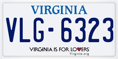 VA license plate VLG6323