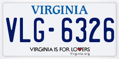 VA license plate VLG6326