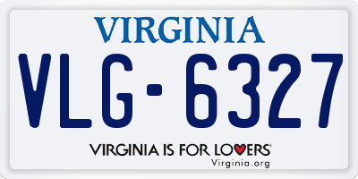 VA license plate VLG6327