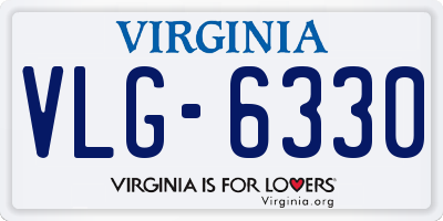 VA license plate VLG6330