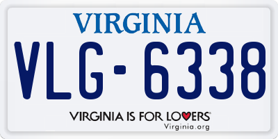 VA license plate VLG6338