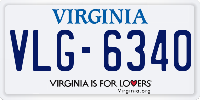 VA license plate VLG6340