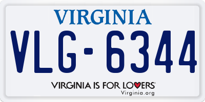 VA license plate VLG6344