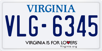 VA license plate VLG6345