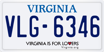 VA license plate VLG6346