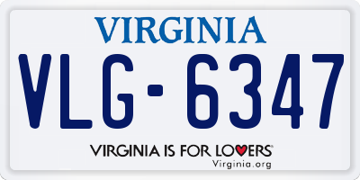 VA license plate VLG6347