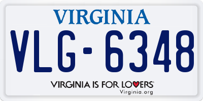 VA license plate VLG6348