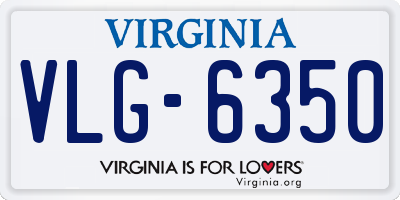 VA license plate VLG6350