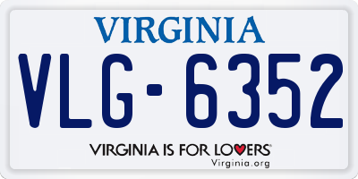 VA license plate VLG6352