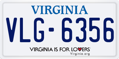 VA license plate VLG6356