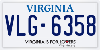 VA license plate VLG6358