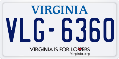 VA license plate VLG6360