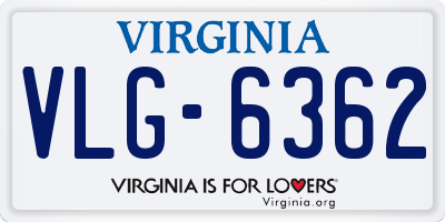 VA license plate VLG6362