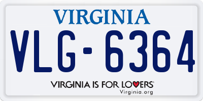 VA license plate VLG6364