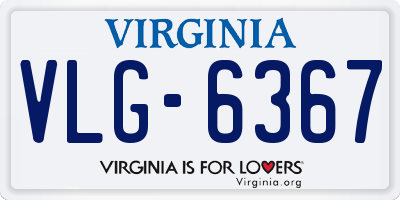 VA license plate VLG6367