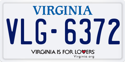 VA license plate VLG6372