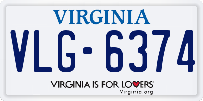 VA license plate VLG6374