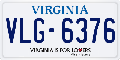 VA license plate VLG6376