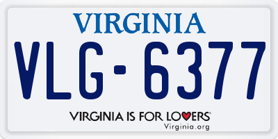 VA license plate VLG6377
