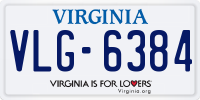 VA license plate VLG6384