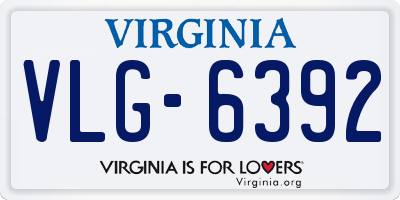 VA license plate VLG6392
