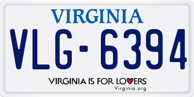VA license plate VLG6394
