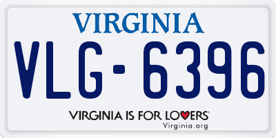 VA license plate VLG6396
