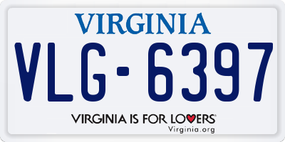 VA license plate VLG6397