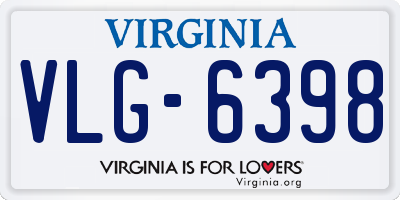 VA license plate VLG6398