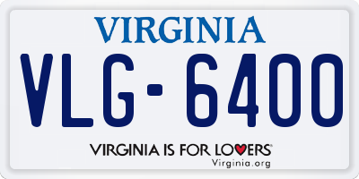 VA license plate VLG6400