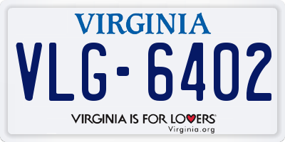 VA license plate VLG6402