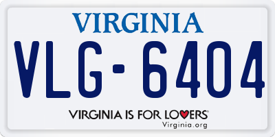 VA license plate VLG6404